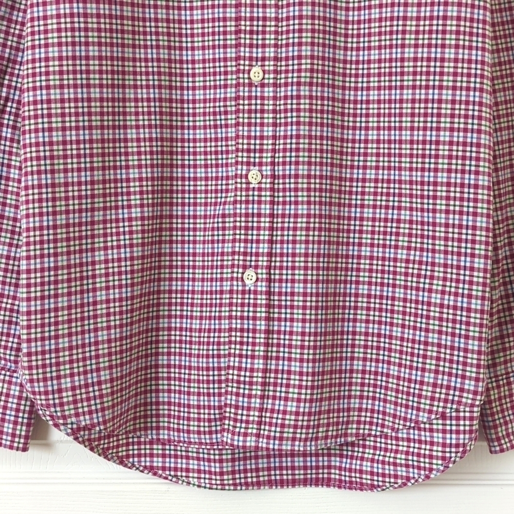Polo Ralph Lauren Plaid Slim Fit Long Sleeve Button Down Shirt Hot Pink Medium - Picture 7 of 11